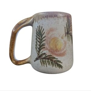 VTG 1955 Chatham Potters Mug Stoneware Left Handed Stoneware Fruit Pine Cottage